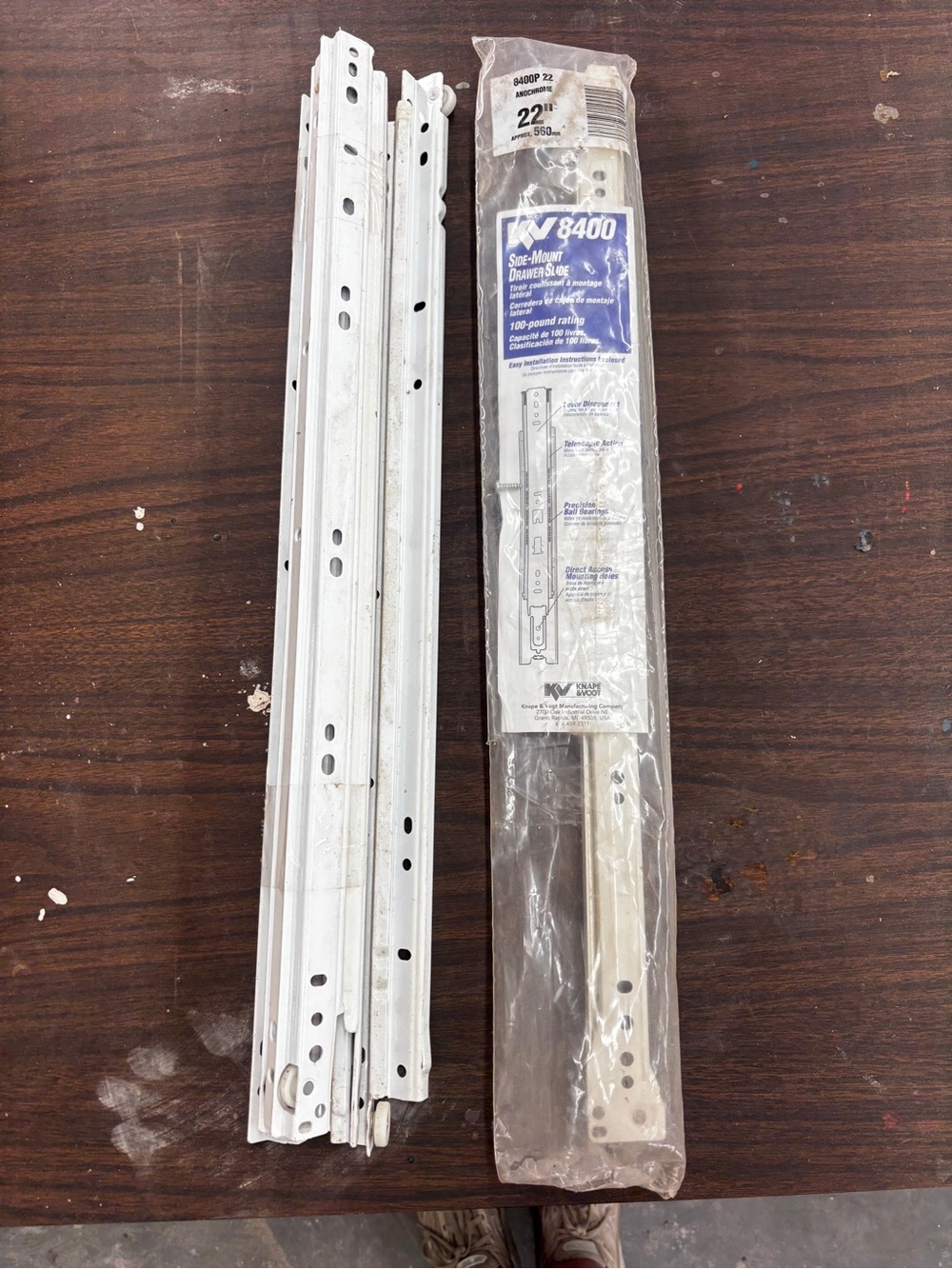 White Drawer Slides - Side-Mount Heavy Duty Storage Hardware